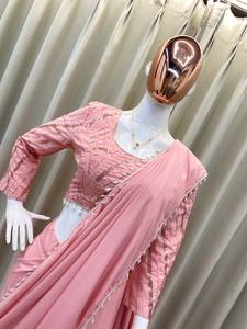 ชุดปาร์ตี้แฟนซีเสื้อครีปผ้าไหมส่าหรีกับเสื้อทำงาน - Product Image 6