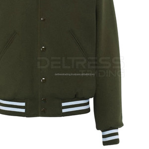 Elegantes chaquetas de poliéster Lettermen para hombre, cuello alto de invierno cálido con lona para venta en línea - Product Image 3