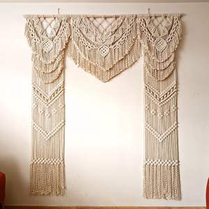 Hermoso Fondo de Macramé Boho de Algodón para Bodas, Decoración Vertical Hecha a Mano con Borlas para el Hogar, Sala de Estar, Restaurantes, Decoración Artística - Product Image 1