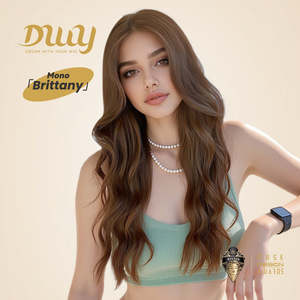 Brittany-DWY Free Part <b>Brown</b> Tresses Wavy Synthetic <b>Wig</b> with Light <b>Brown</b> Lace Front - Product Image 1