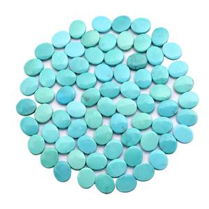 พลอยเทอร์ควอยซ์ AAA+ รูปทรงวงรี ขนาด 8x10 มม. แบบคาโบชอง พลอยเทอร์ควอยซ์สีน้ำเงินธรรมชาติจากแอริโซนา พลอยกึ่งมีค่าแบบแผ่นกลมสำหรับทำเครื่องประดับ - Product Image 3