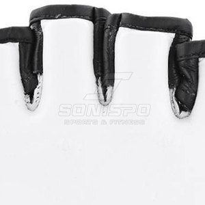 SONISPO MMA Gloves Leather <b>Half</b> Finger Lace-Up Closure Moisture Wicking <b>Slip</b>-On Wrist Red Black White Male Martial Arts Gloves - Product Image 5