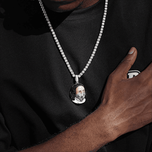 Pendentif personnalisé pour homme en alliage plaqué or, style robuste, entièrement serti de diamants taille brillant ronds, idéal pour les fêtes hip-hop, cadeau, bijou - Product Image 5