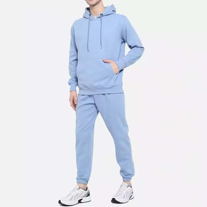 Ensemble de survêtement à capuche pour homme, 100% coton molletonné, écologique, de haute qualité, coupe classique, 2 pièces, 260g - Product Image 4