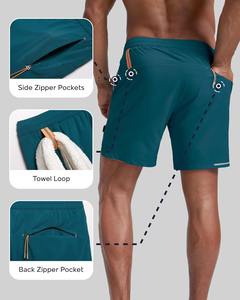 Men's Relaxed Fit & Slim Fit Casual Sport <b>Shorts</b> | 100% Cotton Breathable Quick Dry <b>Shorts</b> Elastic Waist | Solid Pattern <b>Gym</b> - Product Image 4