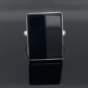 Natural Black Onyx 925 Sterling Silver Bohemian Wedding Gift <b>Dainty</b> Signet <b>Ring</b> for Women - Product Image 4