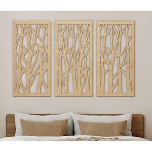 แผงไม้ MDF ทรงสี่เหลี่ยมผืนผ้าตัดด้วยเลเซอร์ศิลปะตกแต่งผนังด้านหลังของบ้านตกแต่งงานแต่งงานมี3รูปแบบ - Product Image 2