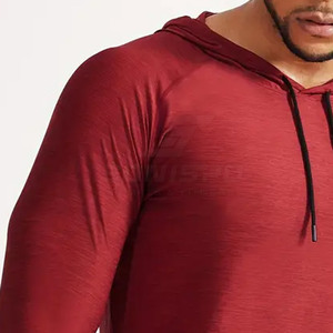 Sweat-shirts de sport à capuche pour hommes, compression, logo personnalisé, séchage rapide, respirant, motif uni, poche, teinture unie, pour l'hiver et les activités de plein air - Product Image 6