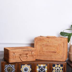 Valise en rotin de luxe de designer, tissée rustique, en gros, valises naturelles tressées à la main - Product Image 2