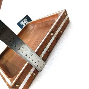 Bandeja Cuadrada de Madera Moderna Hecha a Mano con Incrustaciones de Madreperla Natural, Diseño Geométrico, Decoración del Hogar, Organizador de Baño, Bandeja para Servir - Product Image 5