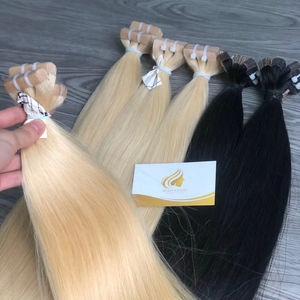 Extensions de cheveux à bandes blondes vietnamiennes de 24 pouces en gros, 100 % cheveux humains naturels Remy vierges, teints, lisses et décolorés - Product Image 1