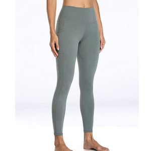 Women's Organic Cotton Gym <b>Leggings</b> Fitness Yoga Wear with High Waisted Butt Lift Front Zipper Soft Soft Wholesale Supply - Product Image 1
