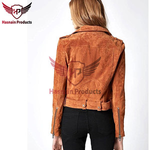 Venta al por mayor de chaquetas cortas de cuero de motorista de las mujeres con cierre de botón-Prendas de abrigo de moda de calidad superior para los minoristas - Product Image 6