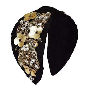 Meilleure vente Bandeau en tissu avec strass Bandeau de style rétro européen et américain pour femme de l'exportateur indien - Product Image 5