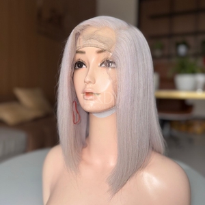 Perruques blondes ondulées en cheveux humains vietnamiens 100% naturels, avec baby hair fins - Product Image 1