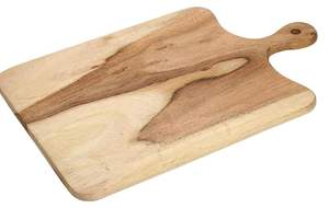 Grand bloc à découper rectangulaire en bois d'acacia rustique fabriqué à la main - Product Image 3