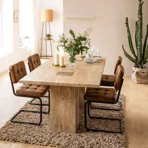 ชุดโต๊ะรับประทานอาหารเชิงพาณิชย์รูปสี่เหลี่ยมผืนผ้าไม้เนื้อแข็งดีไซน์ทันสมัยทนทานต่อการก่อสร้างพับได้ห้องนั่งเล่นโรงเรียน - Product Image 1