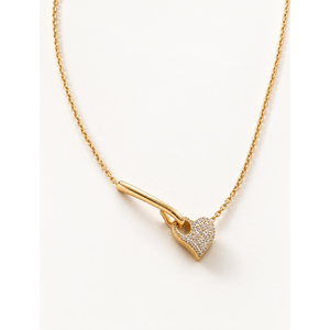 Collier pendentif en forme de cœur vintage plaqué or, idéal pour un cadeau de fiançailles - Product Image 1
