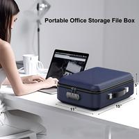 Nouveau produit Boîte de rangement ignifuge en EVA rigide Bleu foncé Boîte de rangement ignifuge pour documents Sac de rangement portable à main Sac de classement