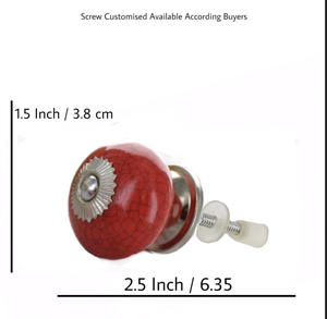 ลูกบิดเซรามิกสีแดงสำหรับห้องครัวห้องนอนตู้เสื้อผ้า-558 CK - Product Image 3