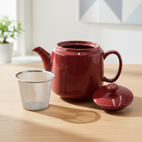 Meilleure Vente 3460446A-1.0 Théière en Céramique Porcelaine Résistante à la Chaleur avec Poignée, Versement Fluide, Compatible Micro-ondes et Lave-vaisselle, 1L