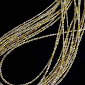 Perles de diamant facettées AAA+ en forme de rondelle, 1,6-2,4 mm, diamant jaune avec facettes naturelles - Product Image 3