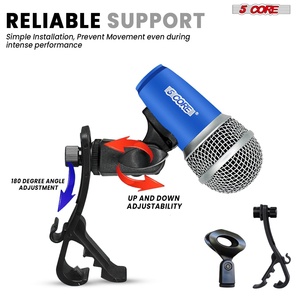 5Core Drum Mic Kit 7 Pcs Kick Bass Tom Snare Dynamic <b>Microphone</b> Instrument Mics Set - Product Image 4