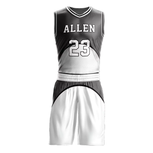 Ensembles d'uniformes de basket-ball réversibles personnalisés pour hommes adultes, été, séchage rapide, respirant, impression personnalisée de nom et de numéro - Product Image 4