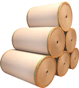 Production of large roll unbleached brown high quality kraft paper for product packaging 100% recycled paper INDIA