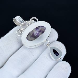 Unique Lepidolite Pendant Solid 925 Sterling Silver Handmade Silver Pendant Antique Crystal Pendant Anniversary Gifts - Product Image 2