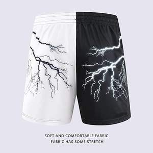 Short pour homme Vintage Sun Dye Fade Sweat Cotton Shorts Distressed Cut Edge Puff Printing Short d'été pour homme délavé à l'acide - Product Image 6