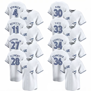 Maillot de baseball unisexe Toronto Home Limited 2025 – Personnalisé, brodé, imprimé par transfert thermique, logos, blanc, court, respirant - Product Image 1