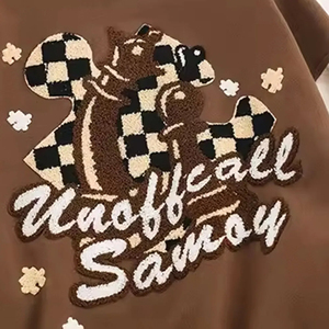 OEM personalizado logotipo bordado hombres Vintage otoño Varsity béisbol bombardero chaqueta acolchada cremalleras decoración carta ecológica - Product Image 5