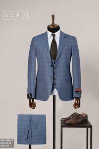 Traje de hombre ajustado de calidad superior 80 lana 20 poliéster para entornos formales - Product Image 4