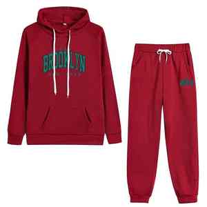 Ensemble de sport décontracté toutes saisons Sweat à capuche et pantalon de survêtement imprimés Brooklyn vert Mode urbaine Respirant et cool dans toutes les couleurs - Product Image 2