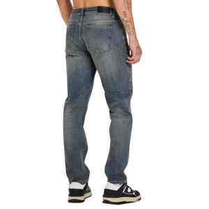 กางเกงยีนส์ซักเข้ารูปสำหรับผู้ชายสไตล์สตรีทแวร์กางเกงยีนส์ลำลองหลายขนาดผ้าที่กำหนดสีสบาย - Product Image 5