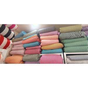 Tissu en coton rayé élégant et durable à haut nombre de fils pour chemisiers et rideaux de cérémonie Tissu en coton - Product Image 2