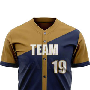Usa Size Blank Baseball Uniform Customize <b>Printed</b> <b>Mesh</b> Breathable Embroidery Button Down Baseball Jersey Shirt - Product Image 5