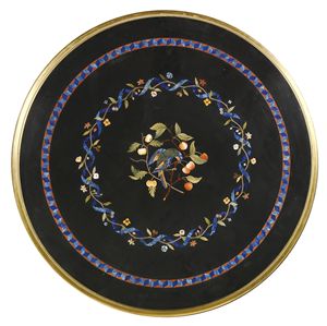 Table basse ronde et rectangulaire en marbre avec incrustation de pierre Pietra Dura durable, design contemporain, personnalisable pour le mobilier de maison - Product Image 2