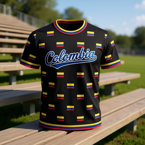 Maglia da Calcio Unisex Colombia WC 2022 per Tifosi con Motivo Bandiera, T-Shirt per il Giorno della Partita, Disponibile in Diverse Taglie, Idea Regalo - Product Image 3