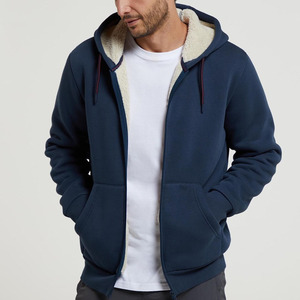 Sudadera con Capucha de Forro Polar Orgánico Personalizada para Hombre, Mezcla de Poliéster/Algodón con Cremallera Completa, Bolsillo con Capucha, Anti-Pilling, Tinte Liso para Invierno - Product Image 1