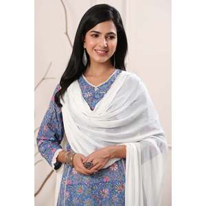 Dupatta de Chifón de Algodón Bordado para Mujer, Chal Étnico Transpirable, Estilo Otoñal - Product Image 2