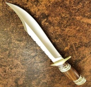 โบวี่มีดทำมือด้ามไม้ใบมีดเหล็ก D2ราคาถูกพร้อมปลอกหนังมีดแคมป์ปิ้งของขวัญสำหรับเพื่อนของคุณ - Product Image 5