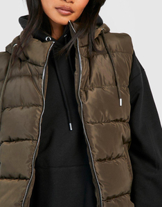 Chaqueta Acolchada Ligera y Cortavientos para Mujer, Chaqueta Acolchada Larga sin Mangas para Invierno - Product Image 3