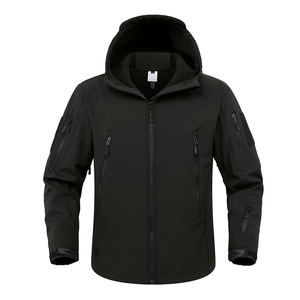 Veste softshell en nylon pour hommes, coupe-vent imperméable à glissière pour la course en plein air et la course à pied, manteaux anorak en toile - Product Image 4