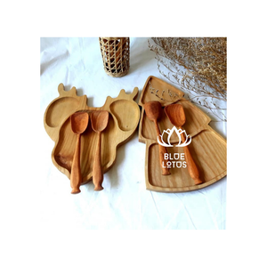 Wood Handle Wooden Mixing Coffee Spoon Long Wooden <b>Soup</b> Cookware <b>Cup</b> for Cooking and Stirring Blue Lotus - Product Image 1