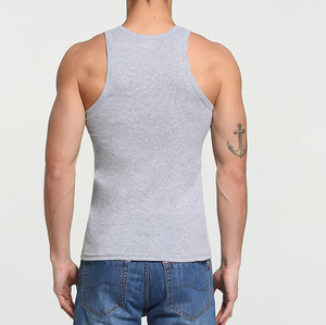 Camiseta sin mangas con estampado personalizado de alta calidad para hombre, ropa de calle deportiva para gimnasio, camiseta sin mangas de algodón 100% acanalada para hombre de - Product Image 4