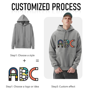 Buzos CON capucha Y sudaderas เสื้อฮู้ดสีพื้นย้อมสีล้วนแบบกำหนดเองได้ - Product Image 4