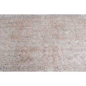 พรมตุรกีขนาด 6.2x10.2 ฟุต พรมวินเทจ พรมขนสัตว์สีขาวลายนามธรรม - Product Image 5