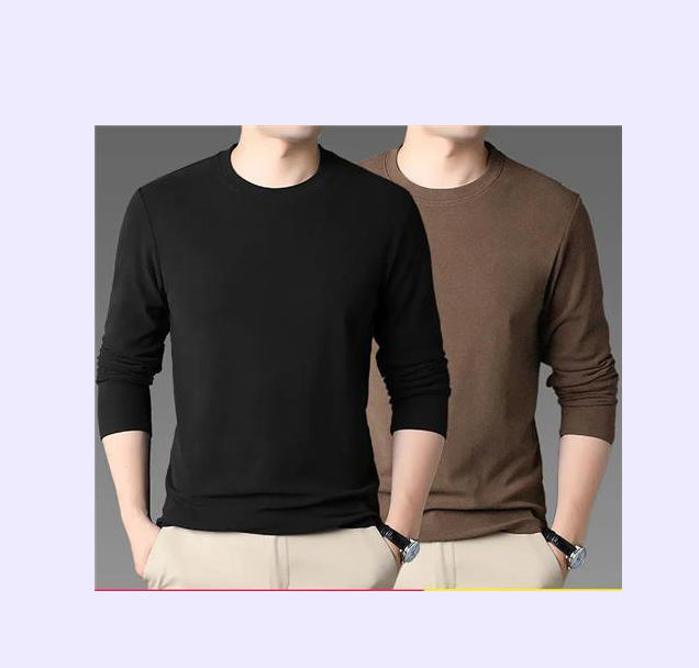 German velvet round neck [black + coffee]